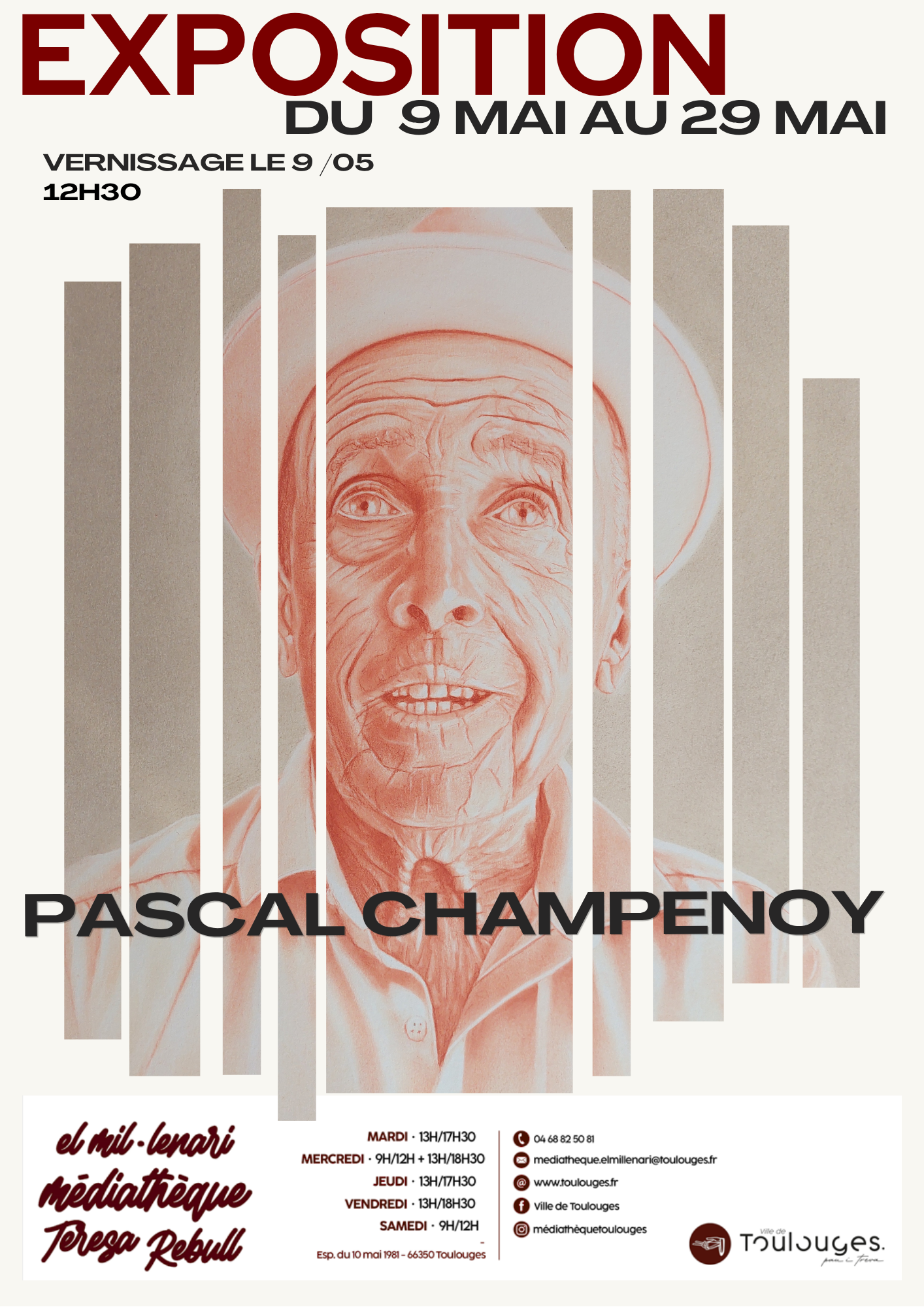 Affiche Evenement Exposition Galerie dArt Minimaliste Noir et Blanc 21